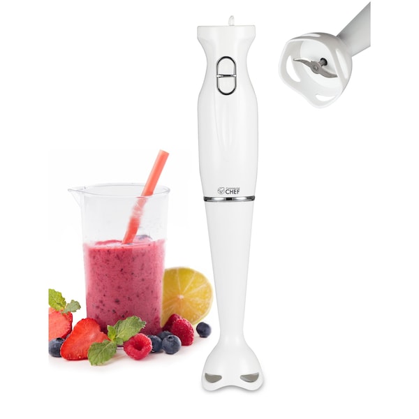 Commercial Chef Immersion Hand Blender with Beaker, White CHIB30W Zoro